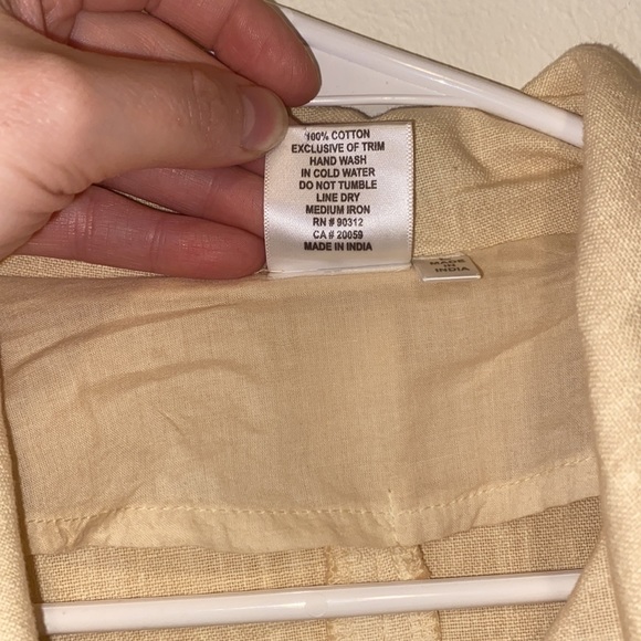 Large Parlsey&Sage Cream Button Down Collar with Draw Strings Utility Jacket - Picture 6 of 6